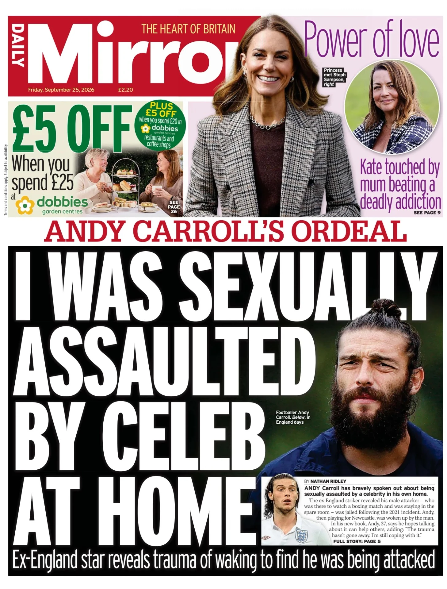 Prima-pagina-Daily Mirror-edizione-di-oggi-25-09-2026